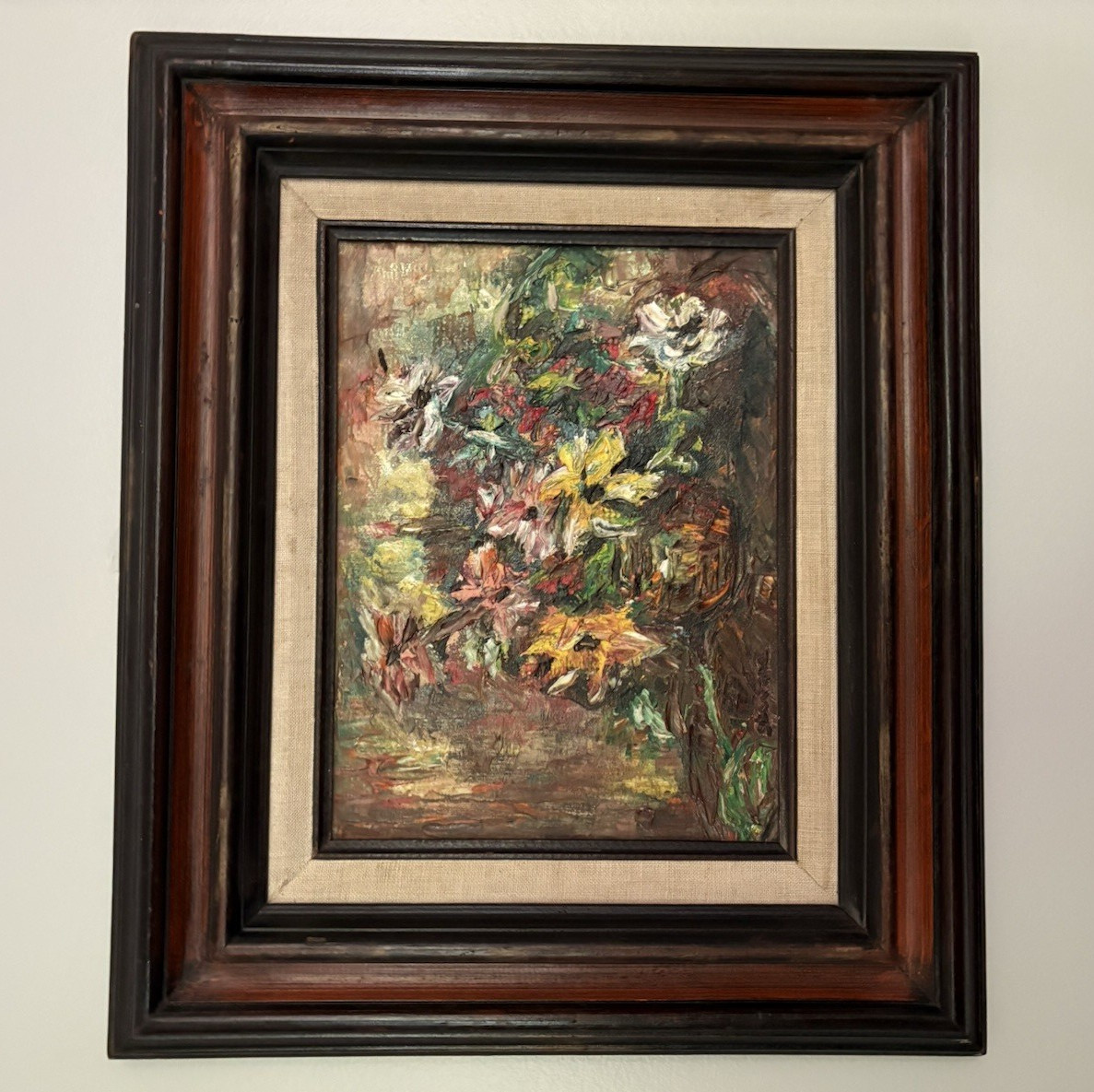 Philip Stevens, New Orleans 1975 Framed Original Oil/Canvas Floral Still Life