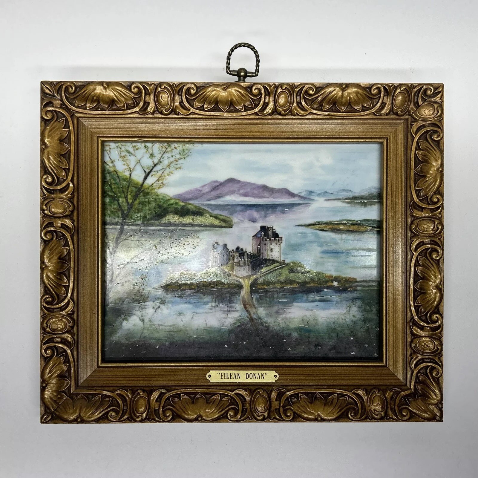 Original Vintage Oil On Tile Eileen Donan Signed A. Ambrozic ’78