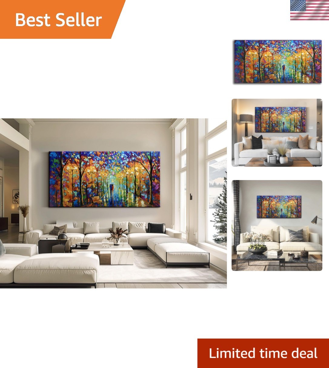 Stunning Hand-Painted 24×48 inch Landscape Art – Perfect for Stylish Homes