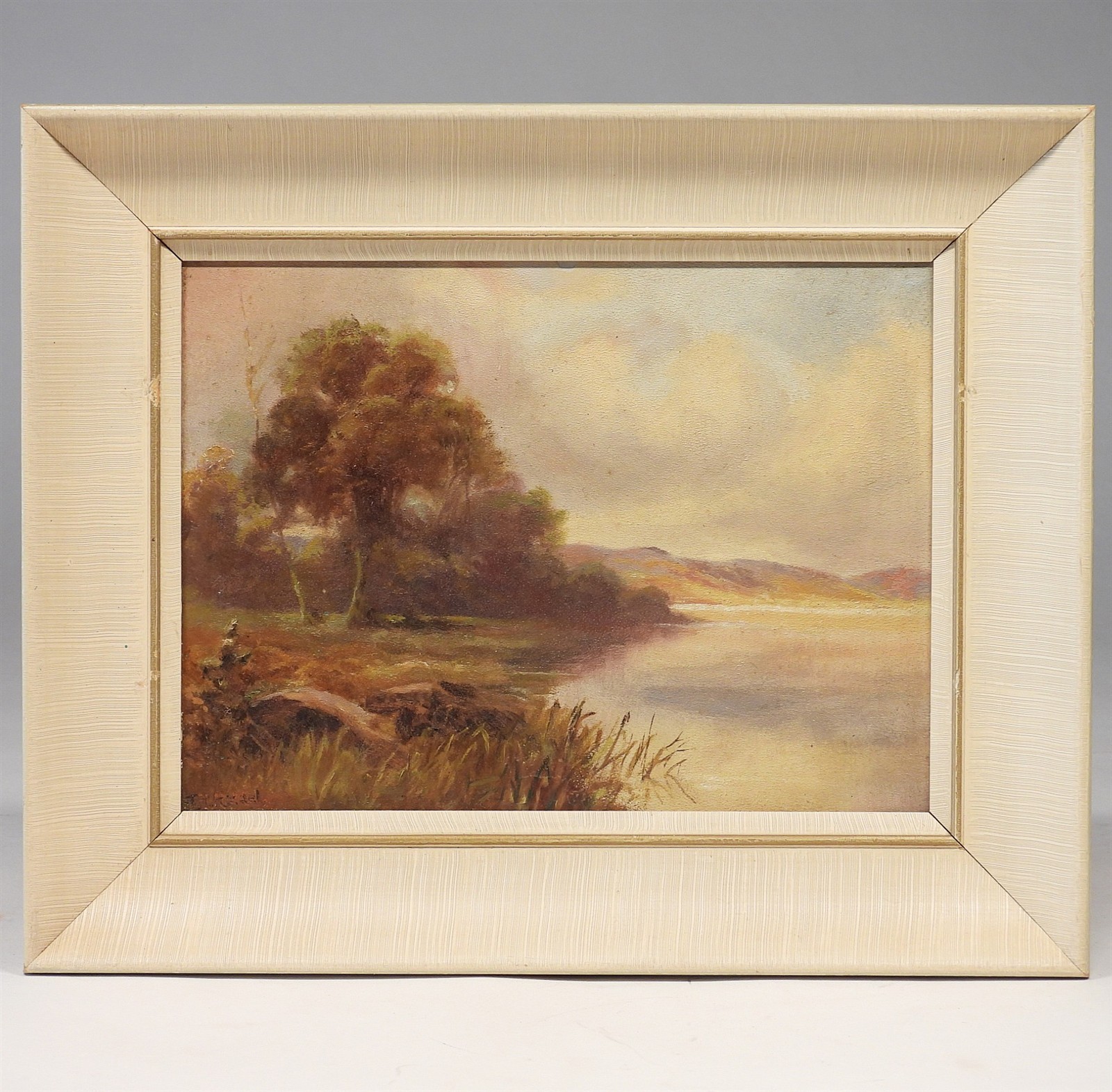 Jean M. Riddel Snow Toronto Canada Artist Mountain Lake Shoreline O/B Painting