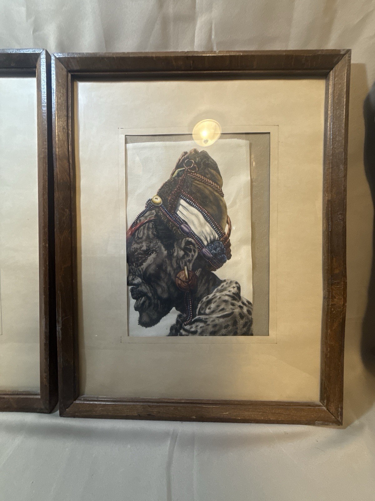 LISTED AFRICAN J.P. LUDU (1925-1965) VERY FINE & STRIKING ORIGINAL WATERCOLOR