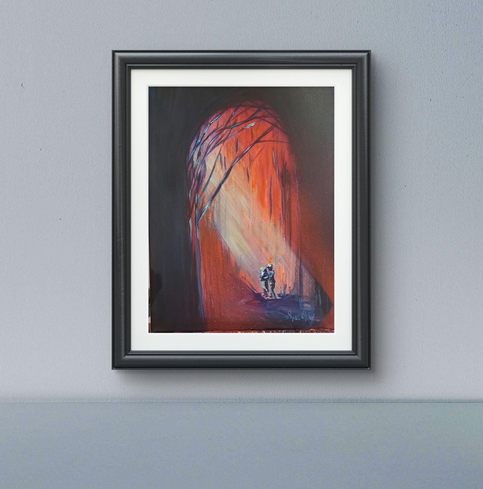 Original Acrylic Painting 14 X 11 Figures Painted Portal Dance Couple