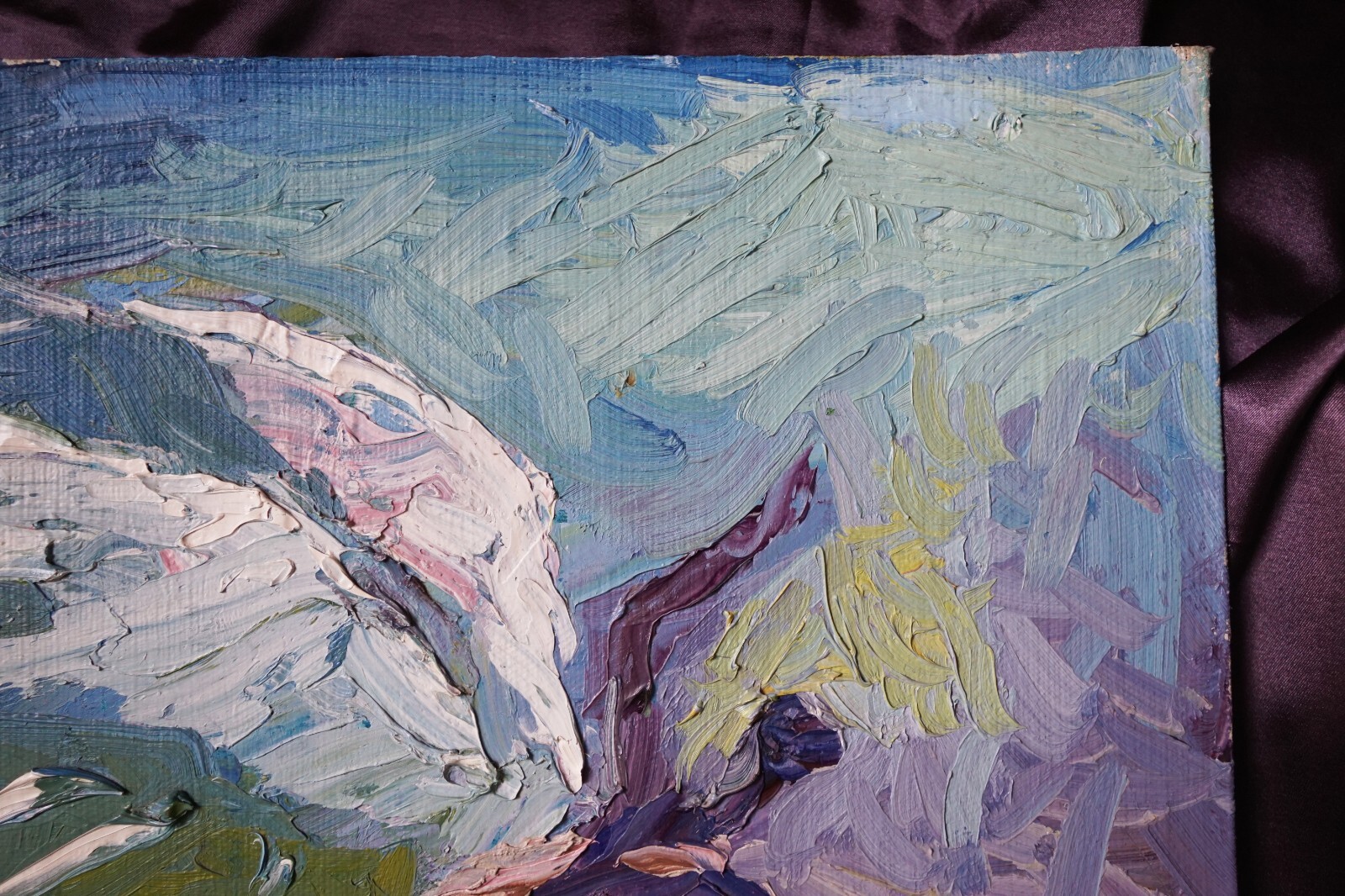FLYING HIGH. Abstract expression Oil painting 35х49cm Ukrainian Original Art