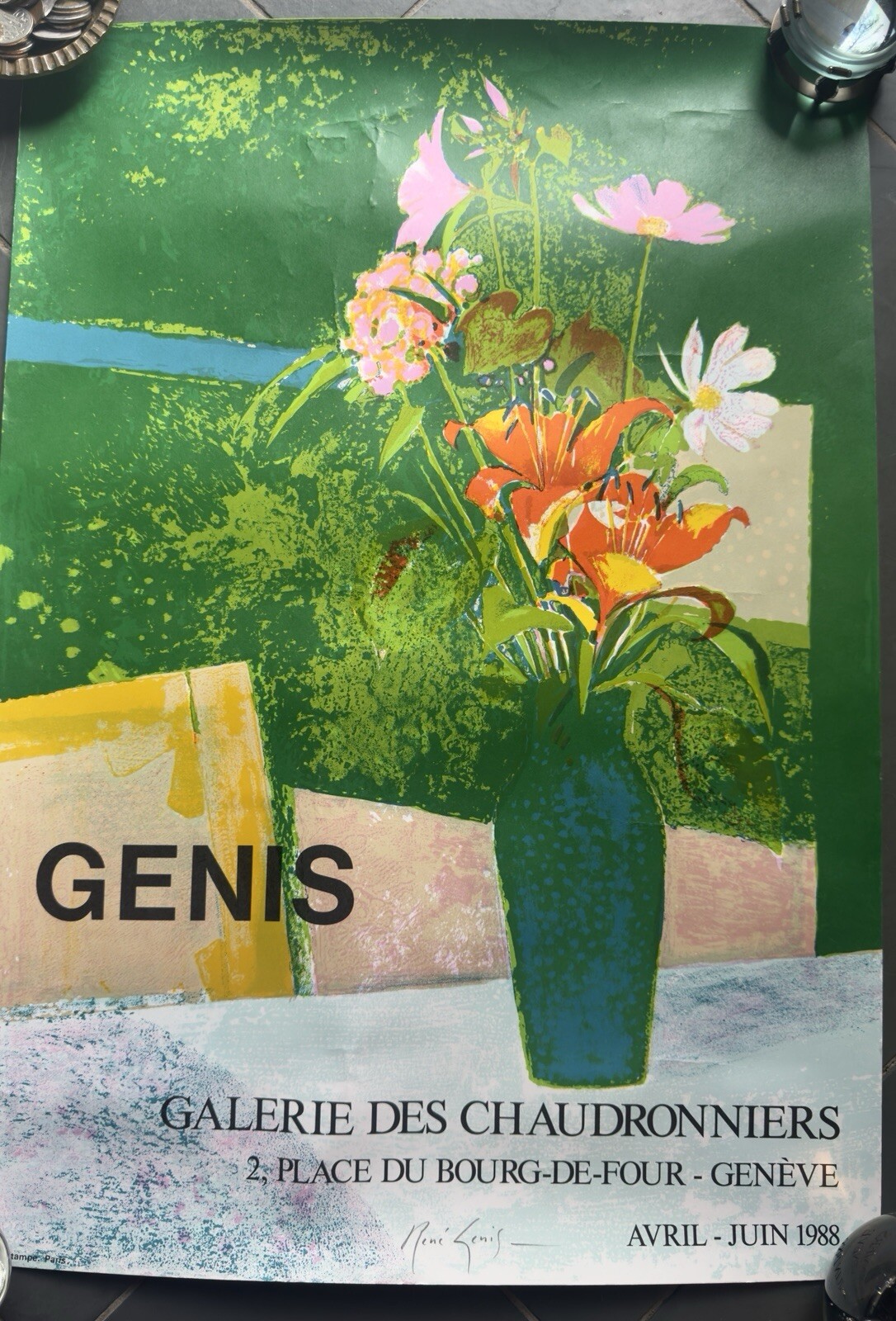 Vintage Rene Genis Geneva Art Exhibit Poster