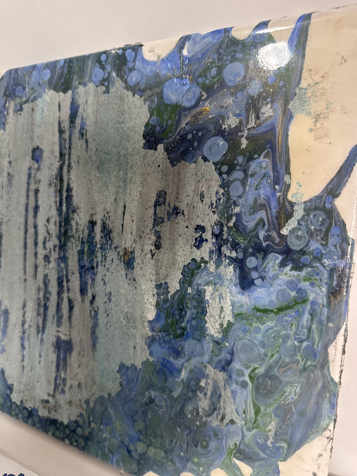 Vibrant Abstract Acrylic Pour Painting – Modern Wall Art – Resin Coated