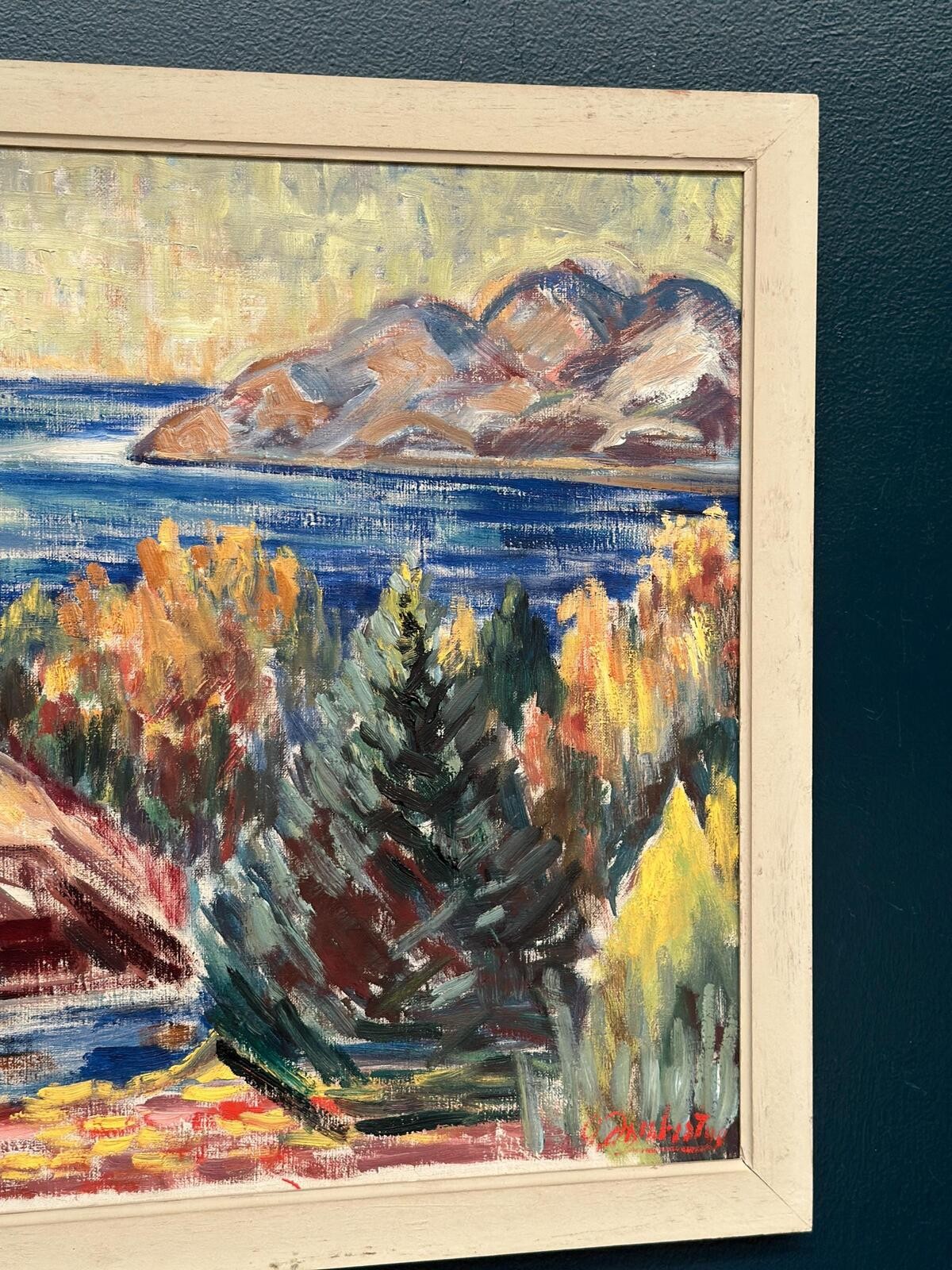 Swedish Oil on Canvas – “Landscape” by Arvid Herbert –Vintage– 75 × 65 cm