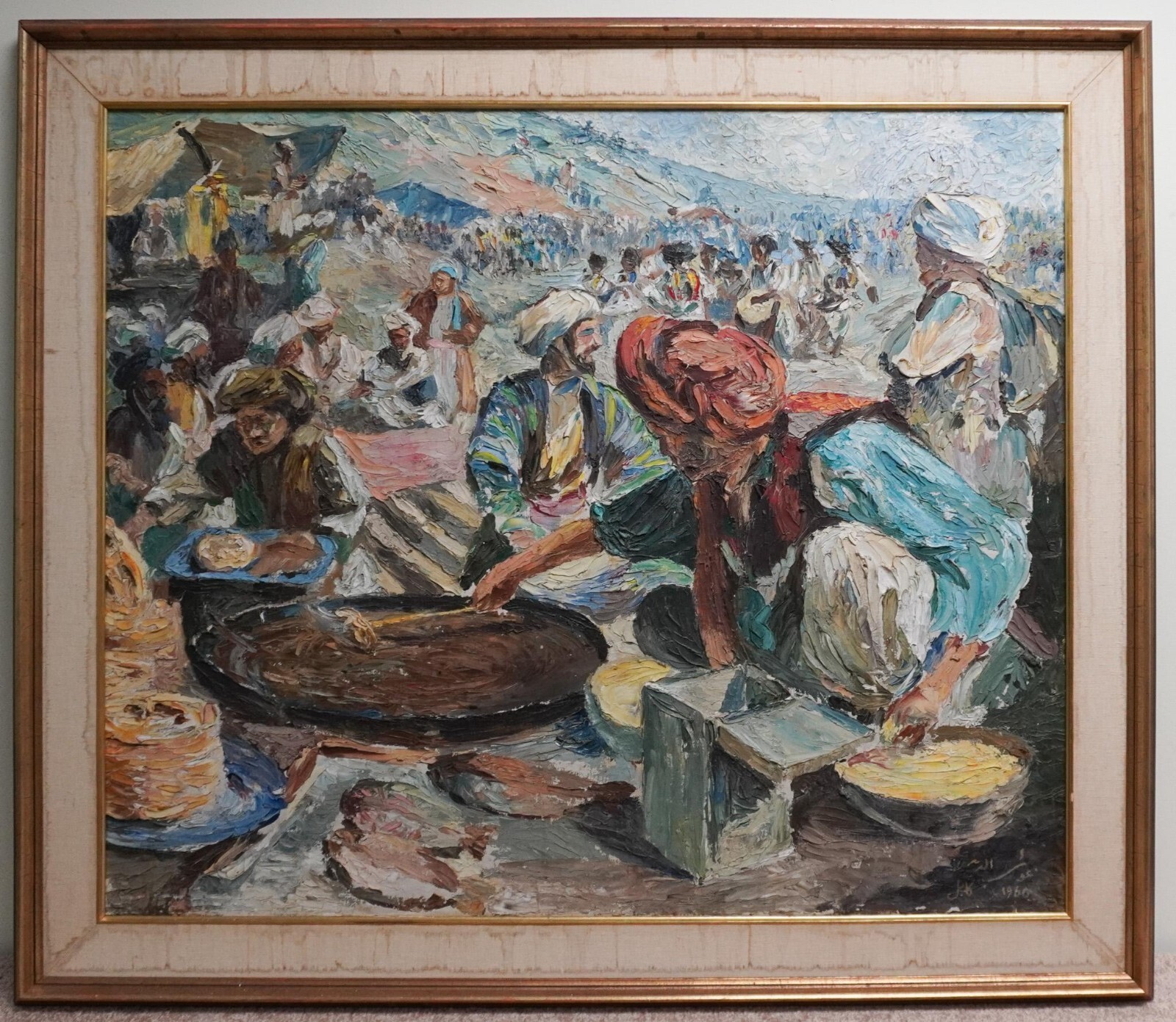 Ustad Ghausuddin Afghanistan Royalty Artist Signed Painting “New Year’s Eve”