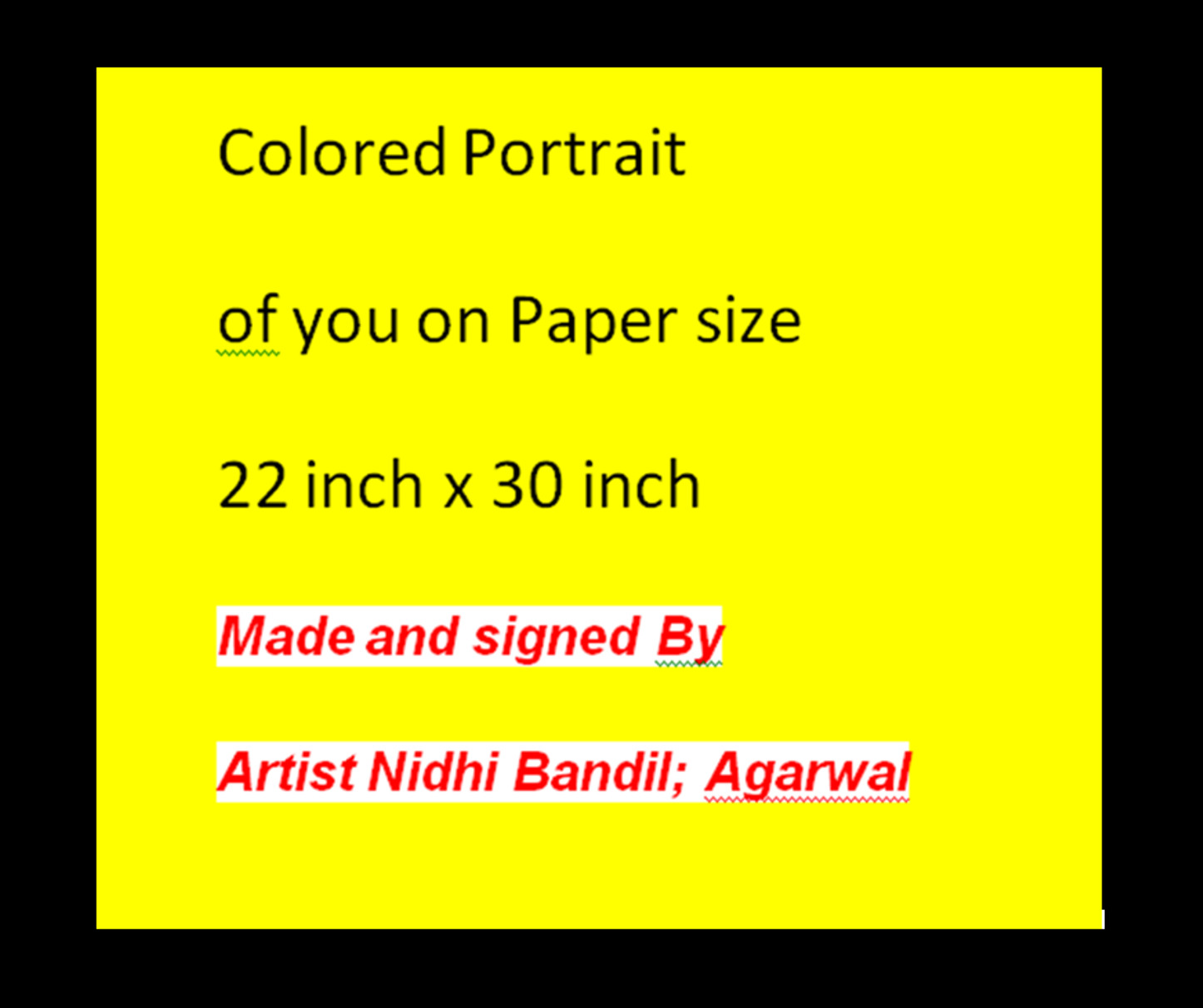 Handmade photo of you & Yr’s Made & Signed By Artist Nidhi Bandil Agarwal Jaipur