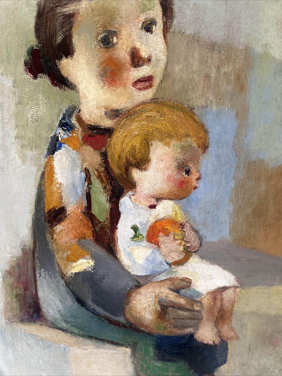 JAMES MONT PAINTING WOMAN MID CENTURY MODERN MOTHER 1951 EXPRESSIONISM LISTED