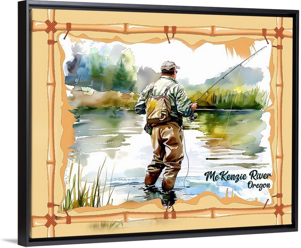 McKinzie River Oregon Fishing Travel Poster Prints Canvas or Framed Fish art