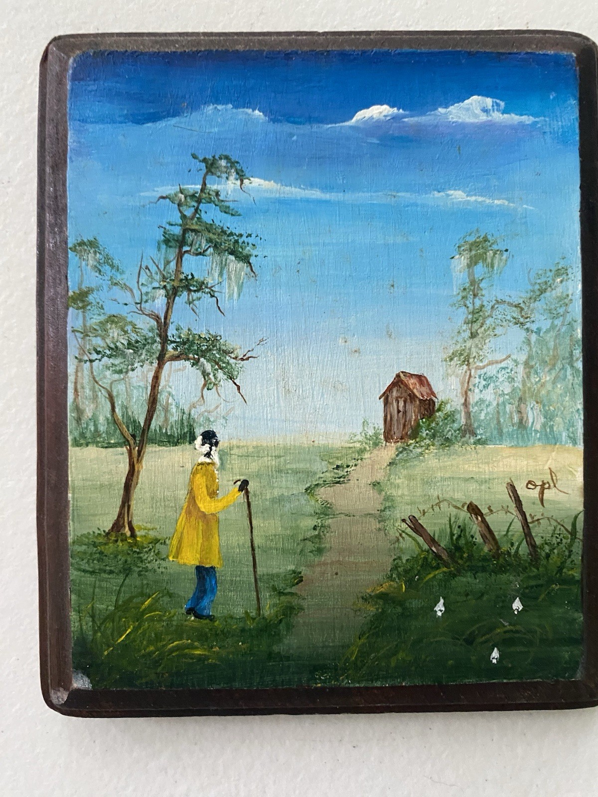 Louisiana Folk Art Painting On Wood