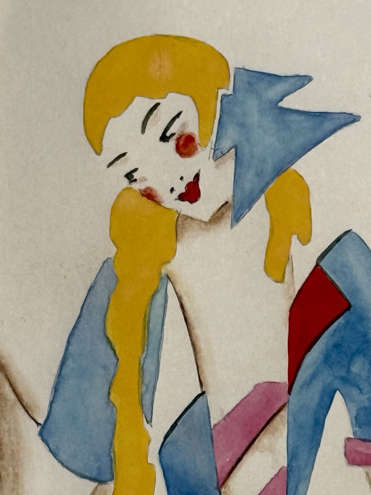 ⭕️ RARE VALENTINA KHODASEVICH USSR 1921 WATERCOLOR RUSSIAN AVANT GARDE FIGURE