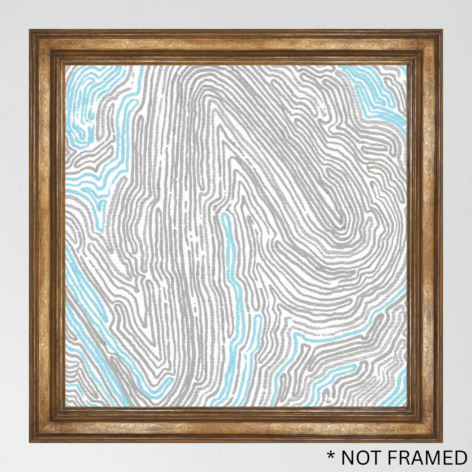 ‘Flora in Blue 1′ Reasor Original Abstract Painting Acrylic 6×6 SHLERM ARTS