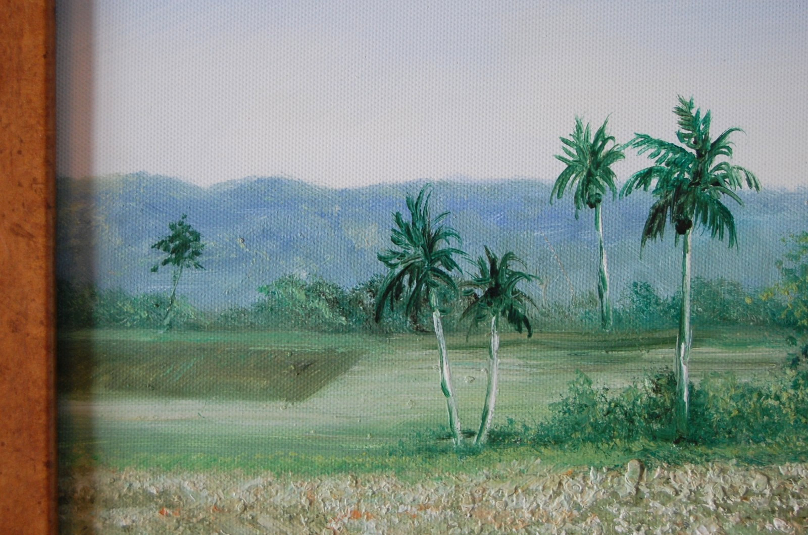 ORIGINAL SIGNED FRAMED OIL ROYAL PALMS, BOHIO AND MOGOTES VINALES LANDSCAPE CUBA