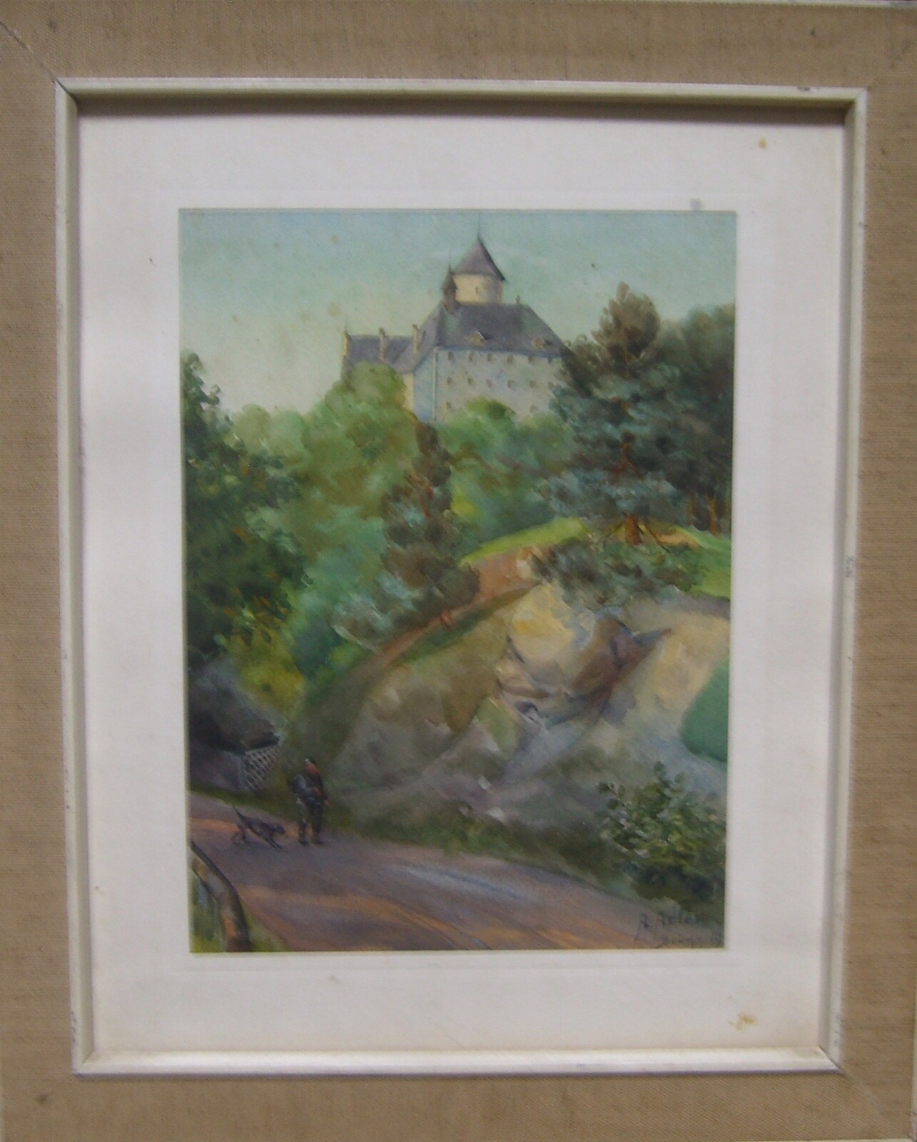 A.Eagle Watercolour °Castle IN Brünn Czech ° Impressionist Signed Dat. 1919