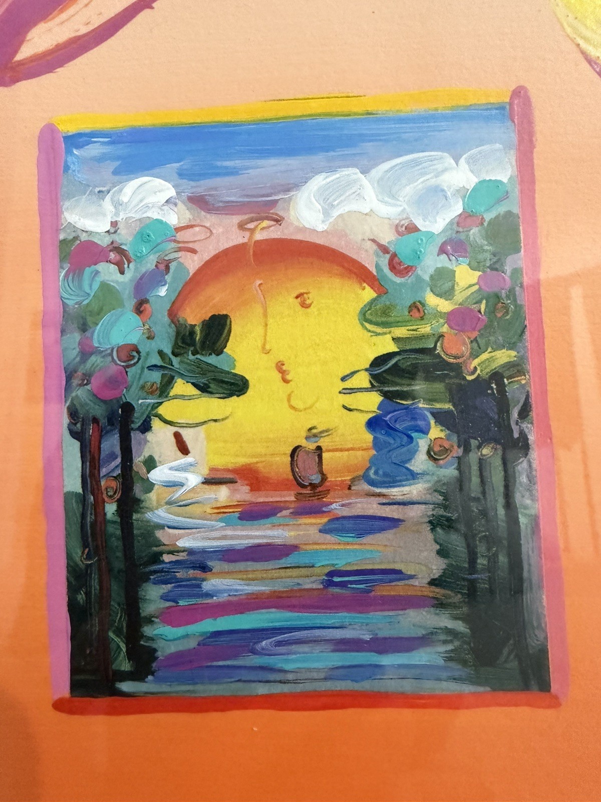 Peter Max BETTER WORLD – One Of A Kind Mixed Media w/ Acrylic and COA