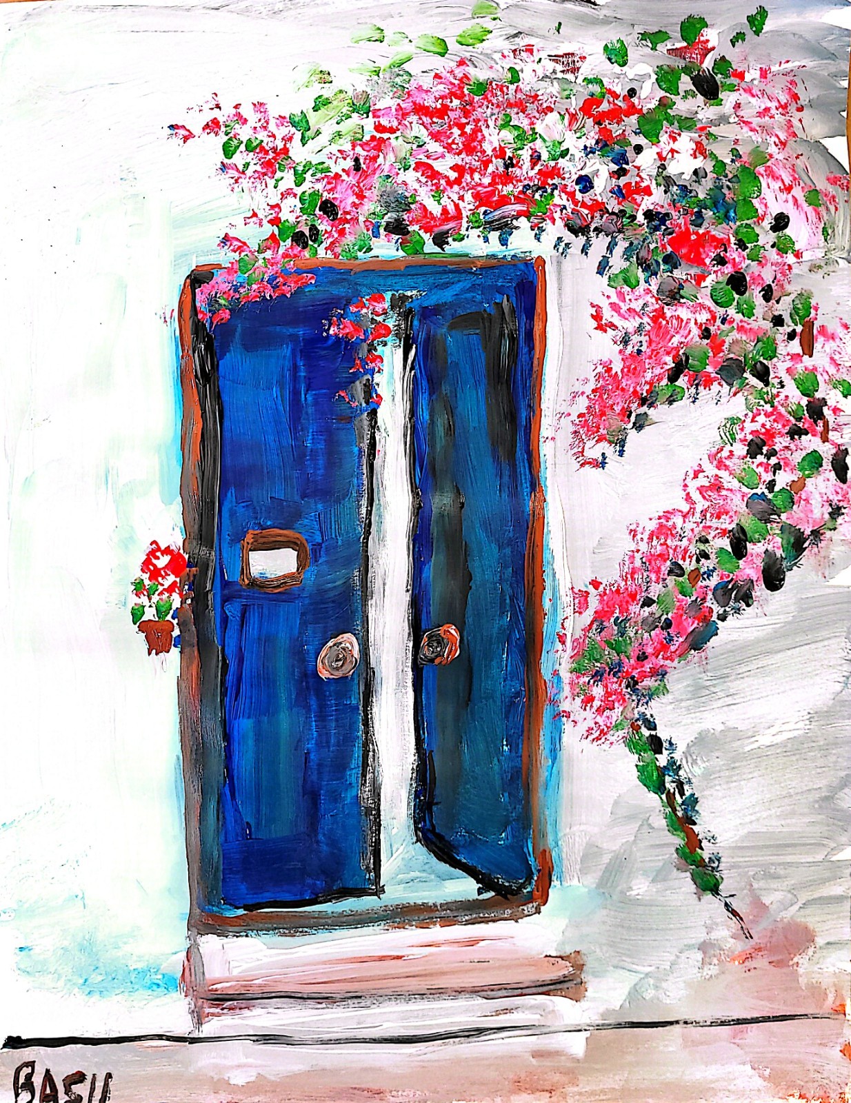 Through The Door Figurative Abstract Expressionist Art Painting