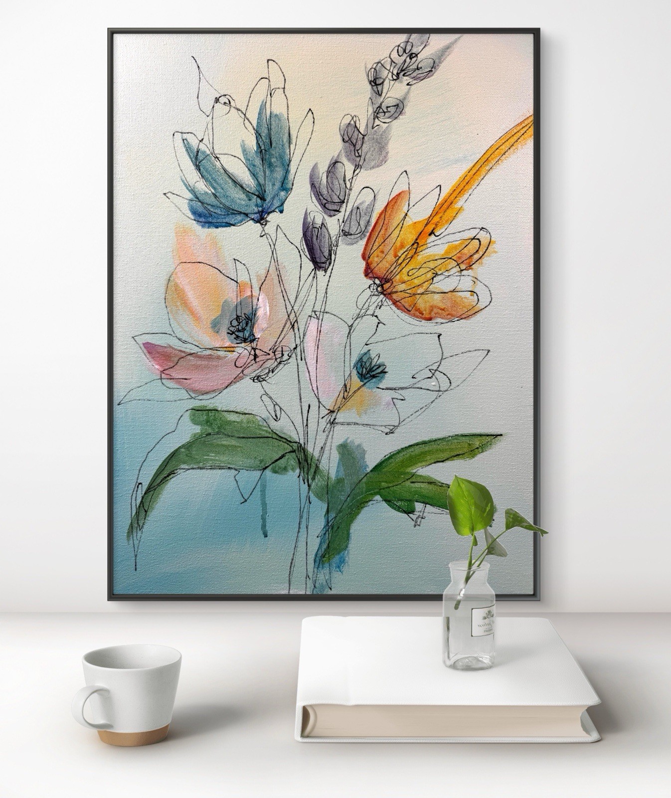 SAMATOWIC Original Abstract Expressionism 12×16 Flowers Handmade Signed Art 368