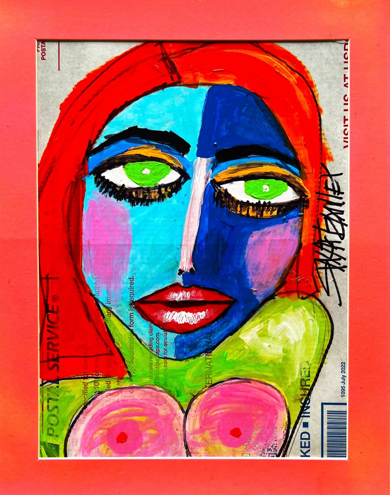 ORIGINAL FLOWERS VASE POP ART Painting canvas 14 x 11 SWARTZMILLER DNA SIGNED