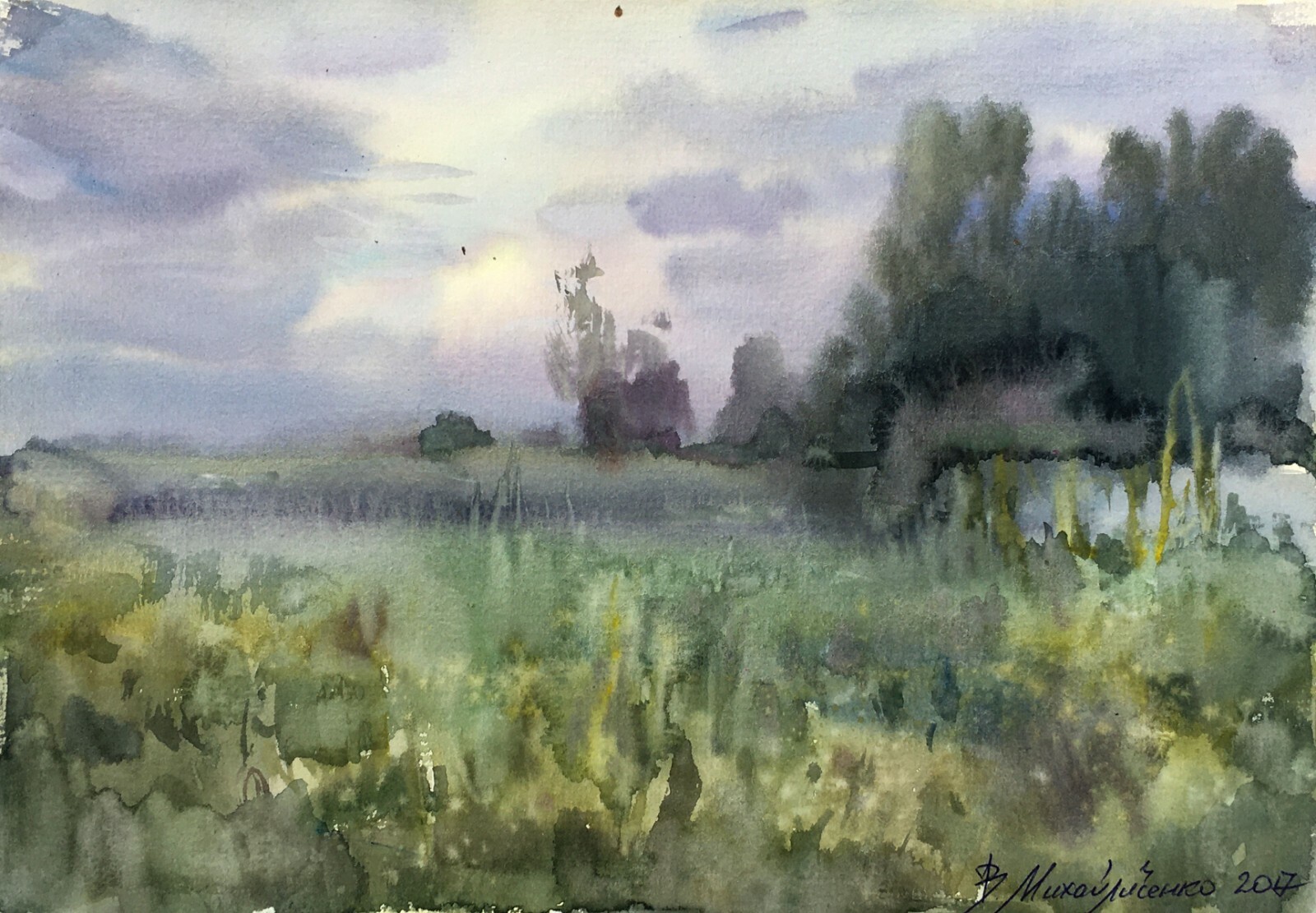 Watercolor Painting Forest Decorations Mikhailichenko V Original Decor n1367