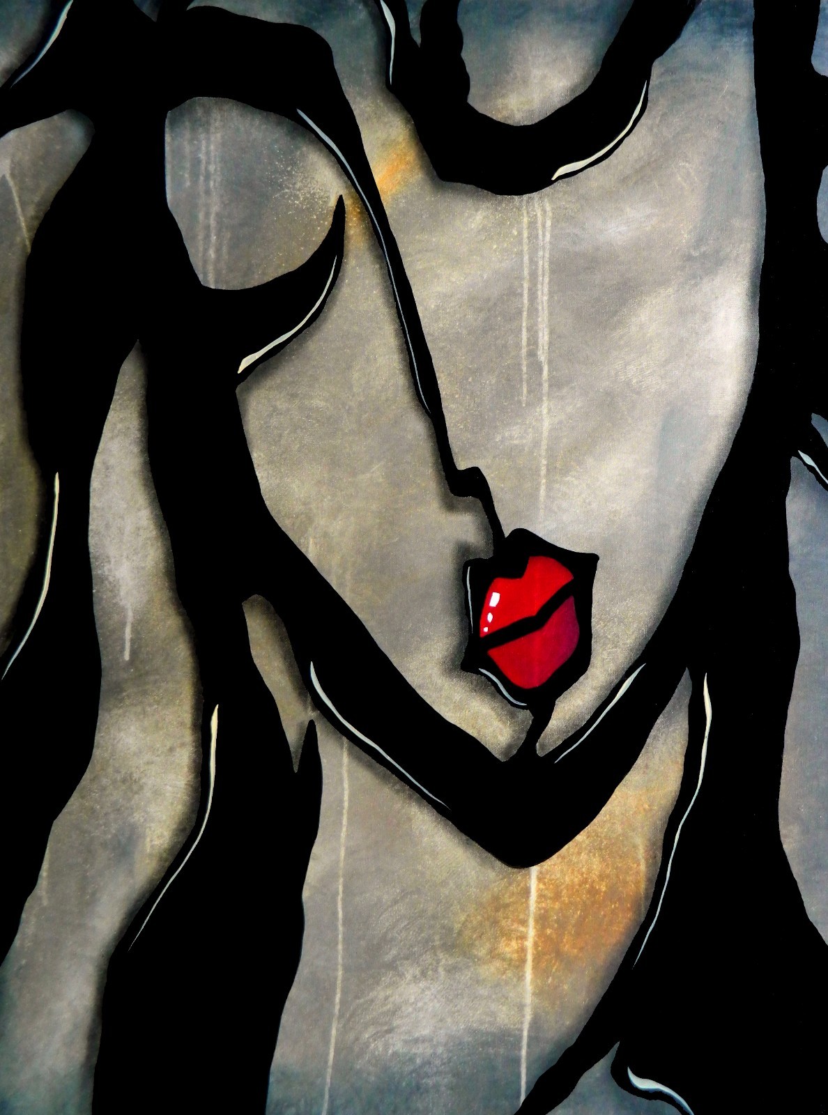 Abstract art original print Modern woman pop Decor HUGE Canvas by Fidostudio
