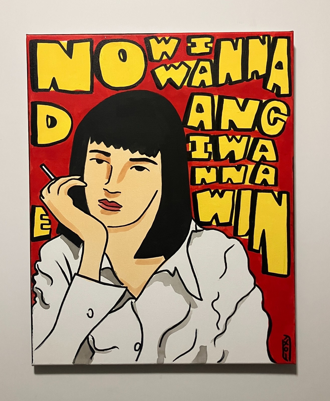 Original 90s Movies Pulp Fiction Mia Wallace Dance Pop Art Painting 16×20 Canvas