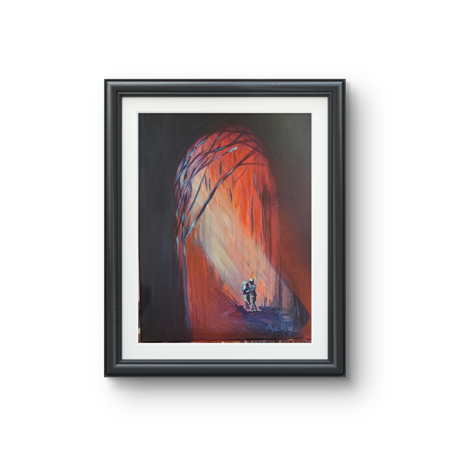 Original Acrylic Painting 14 X 11 Figures Painted Portal Dance Couple