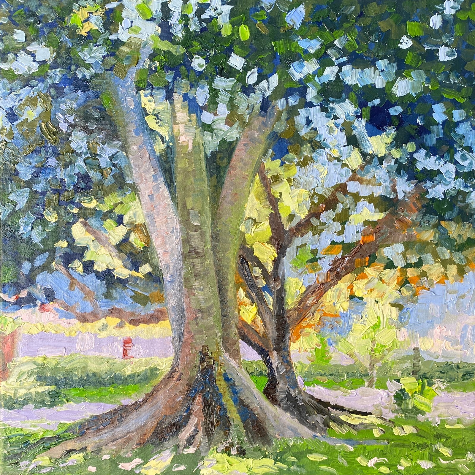Monumental Tree. Spectacular Oil Painting. ORIGINAL. Signed Impressionist Art