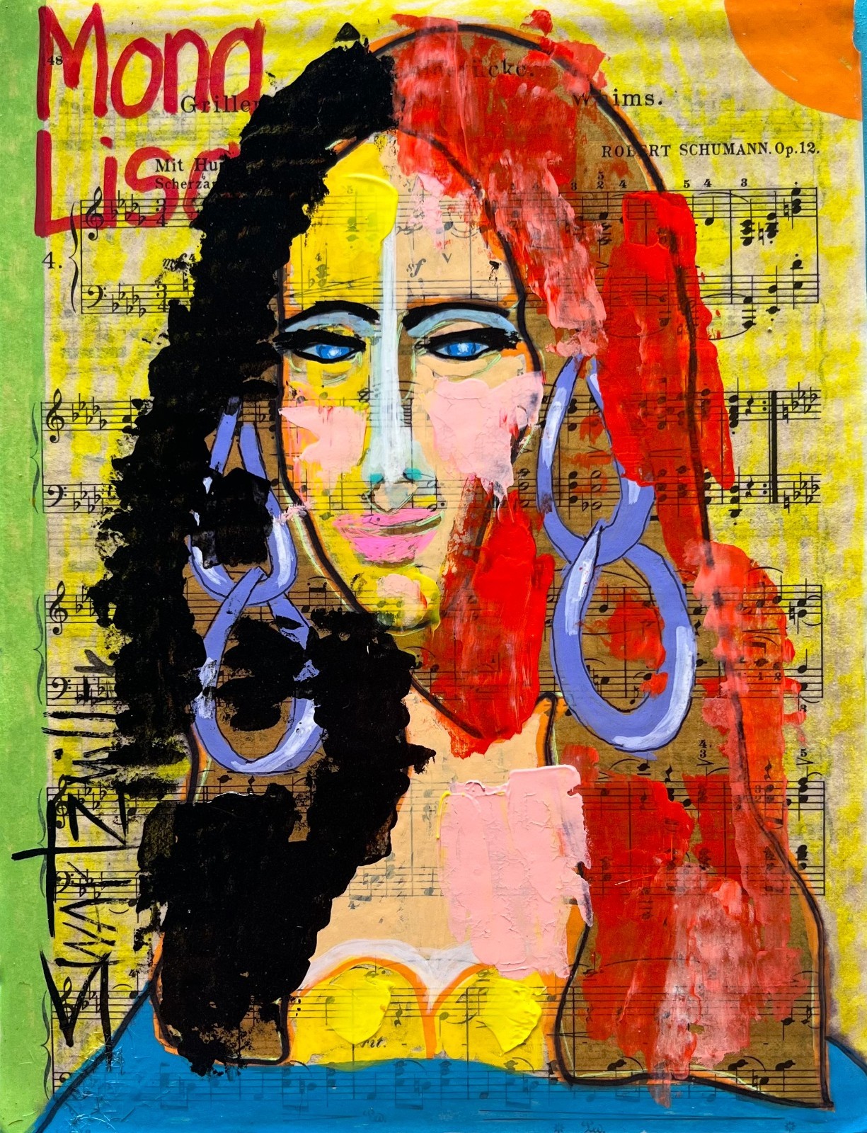 ORIGINAL FLOWERS VASE POP ART Painting canvas 14 x 11 SWARTZMILLER DNA SIGNED