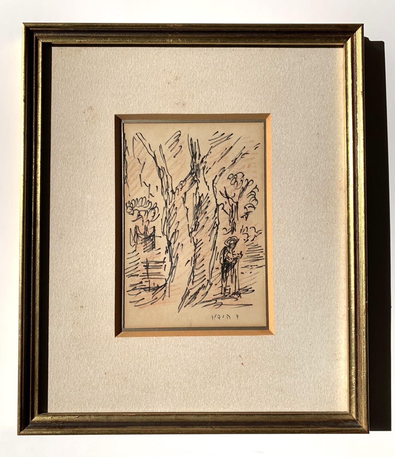 David Hendler (Russian/Israeli , 1904-1984) Superb Impressionist Ink Painting