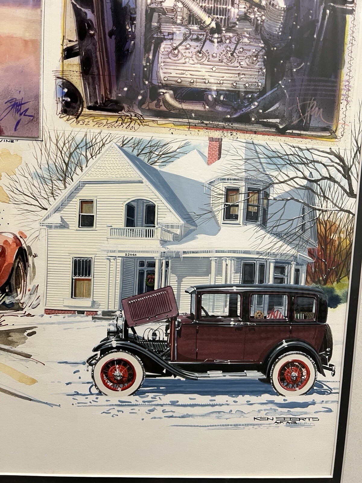 A.F.A.S. Members Watercolor Collage, Tom Fritz, Ken Eberts, WM.A. Motta, AFAS