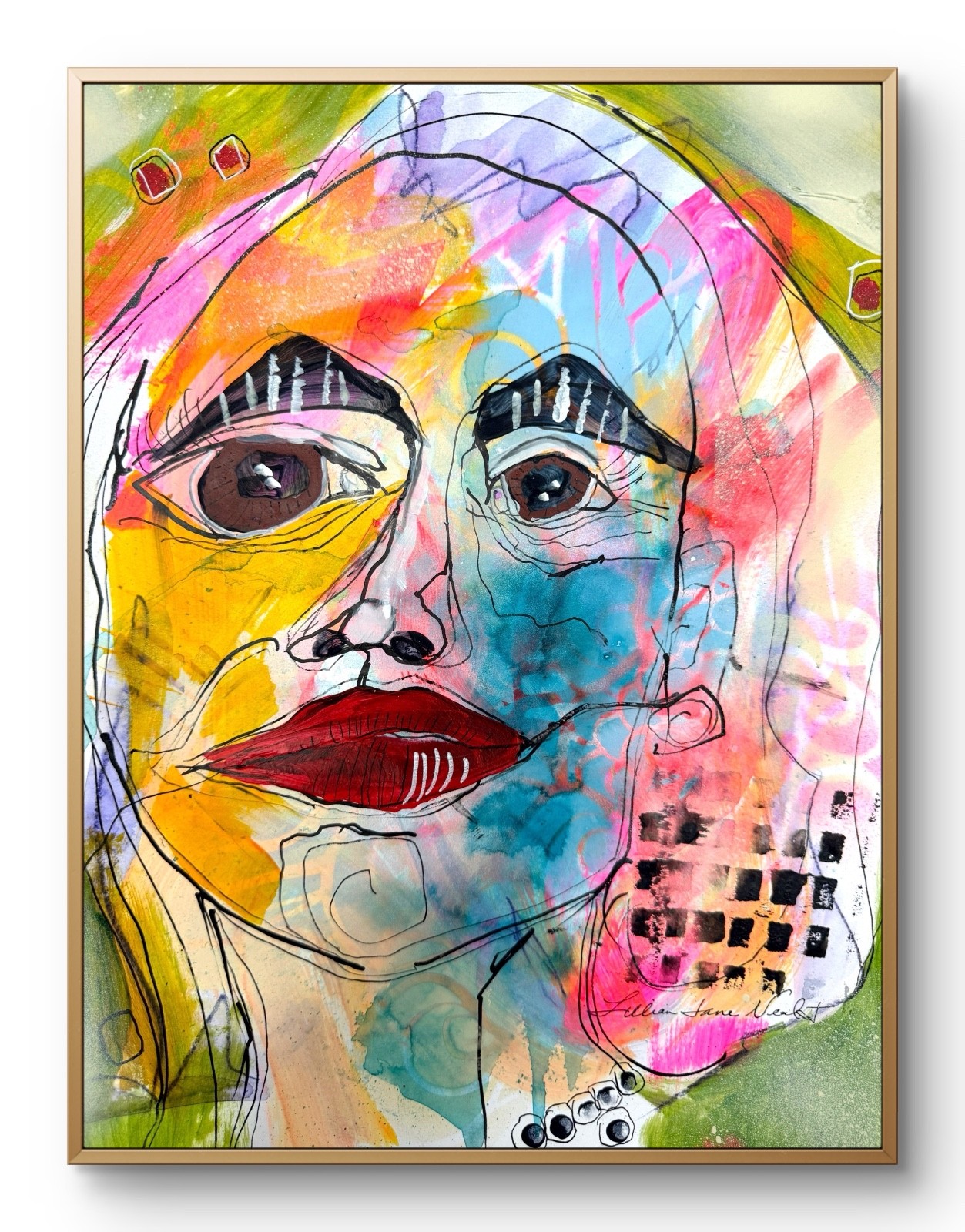 11×14 Abstract Woman Paper Original Art Expressionism Abstract Design Home Art
