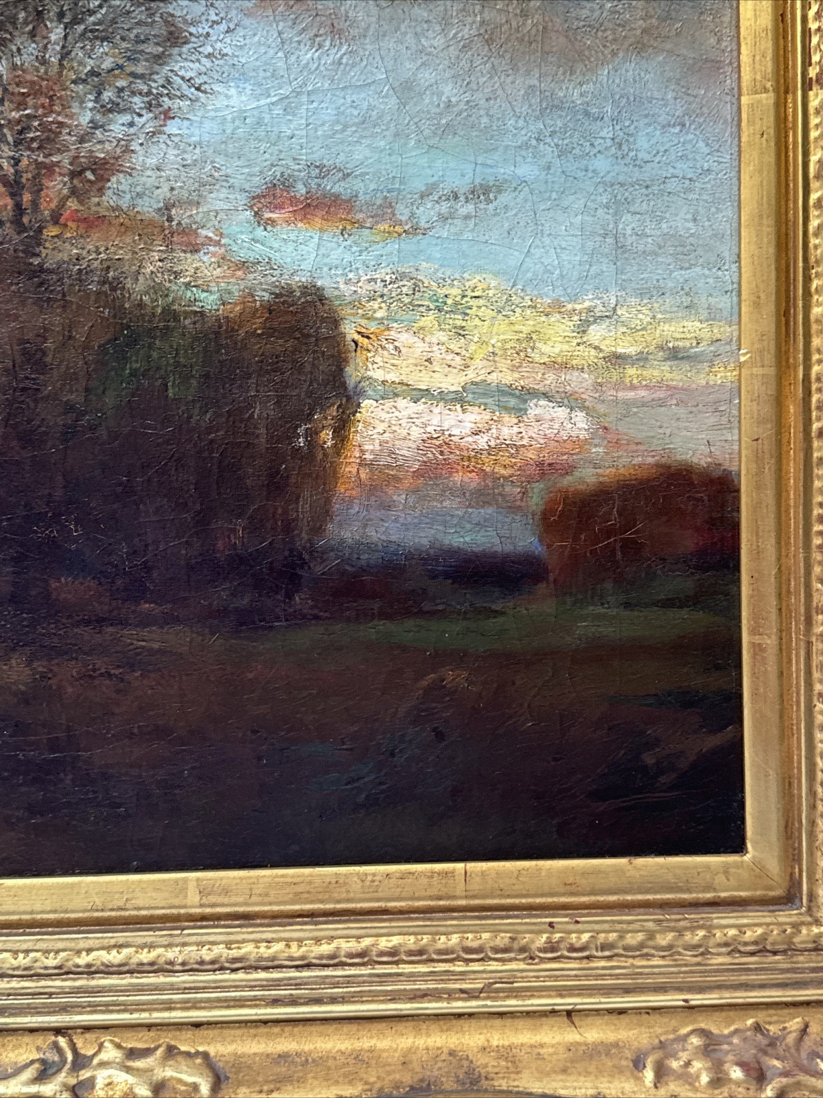 ANTIQUE PAINTING IMPRESSIONIST SUNSET TONALIST NEW YORK CHARLES APPEL NEW JERSEY