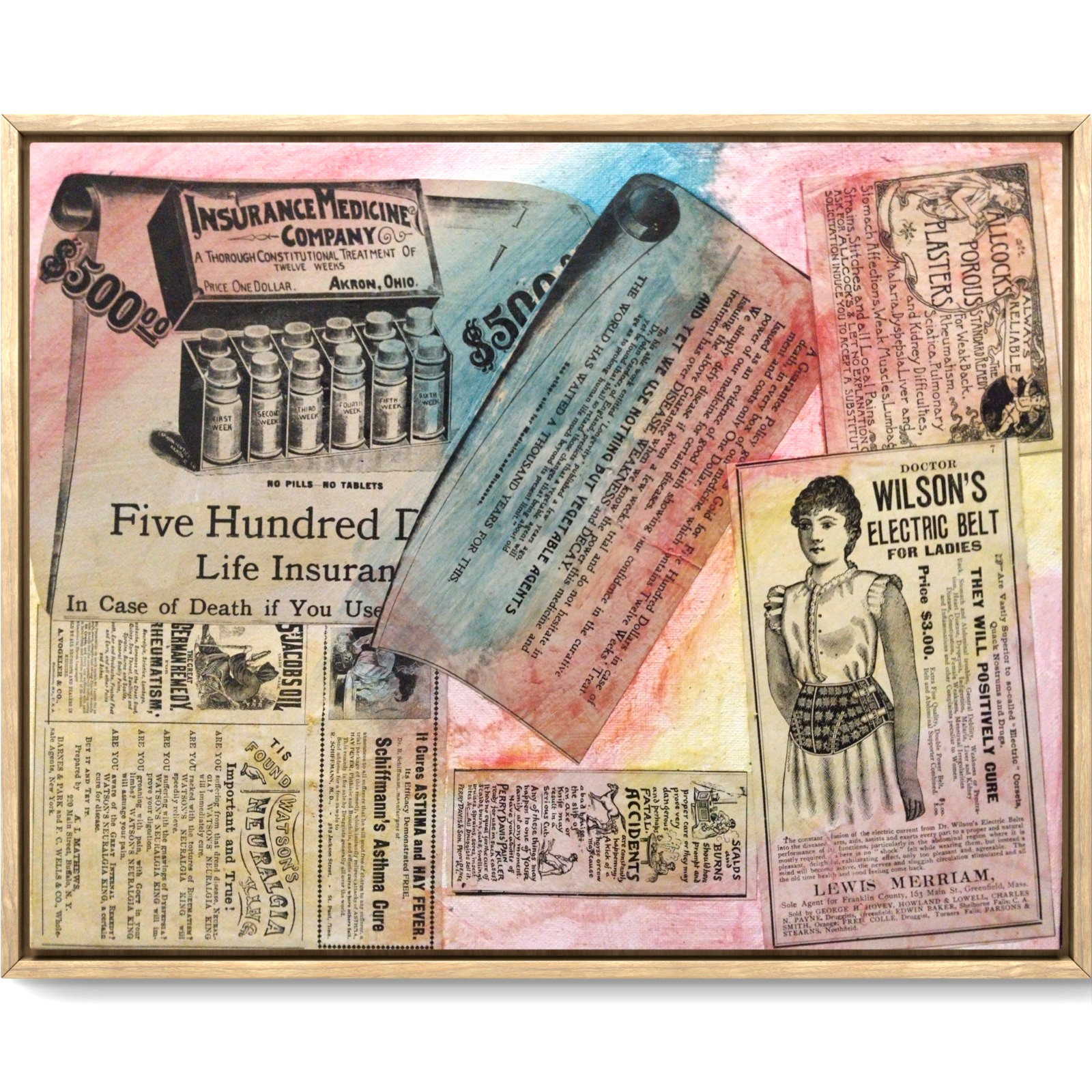 Vintage Style Mixed Media 11×14 Modern Original Signed Canvas Art Acrylic BACH
