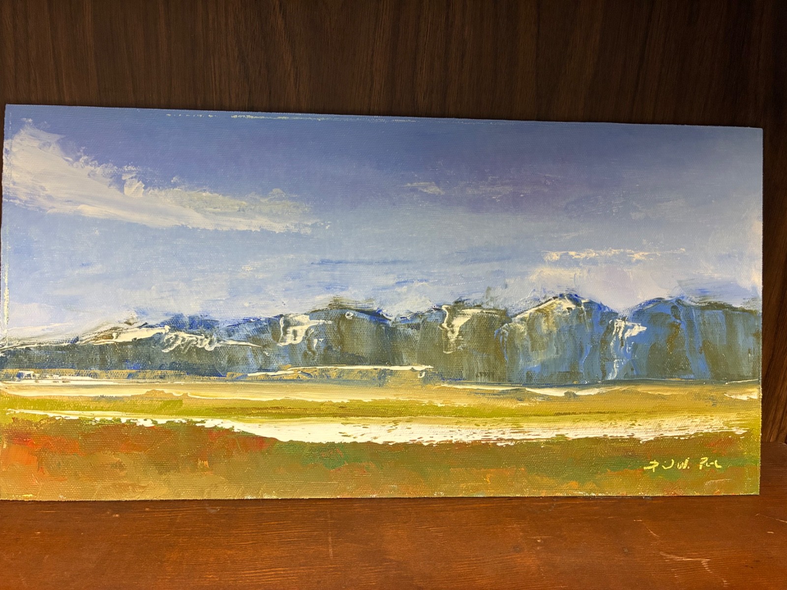 Original Landscape Oil Painting 8×16 (Palette Knife Painting)