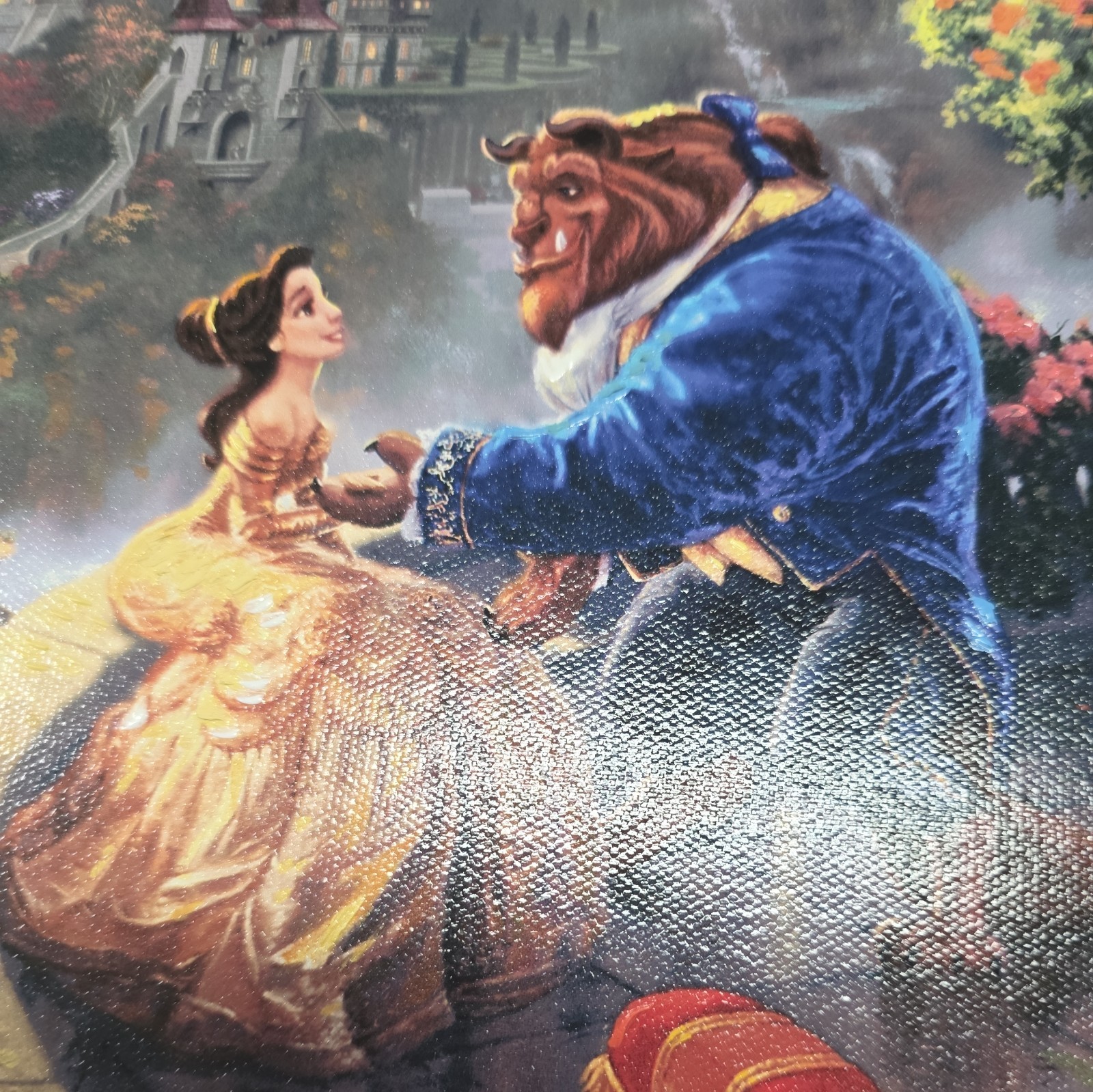 THOMAS KINKADE – BEAUTY & BEAST FALLING IN LOVE 18″X27″ S/N #227 / 1155 – SIGNED