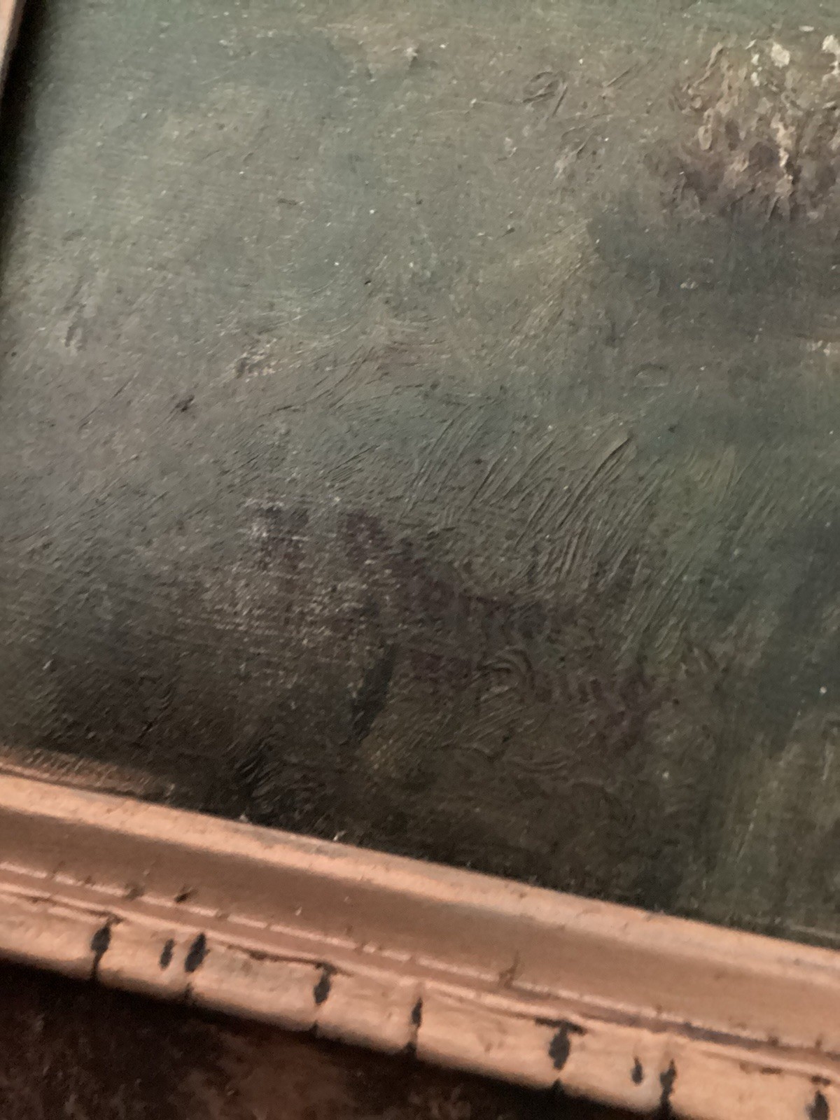 Antique German Oil Painting “Motiv aus Hofwalde bei Bramfeld” Steiner? 25”